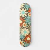 Retro Bloemmotief Cool Trend Skateboard (Voorkant)
