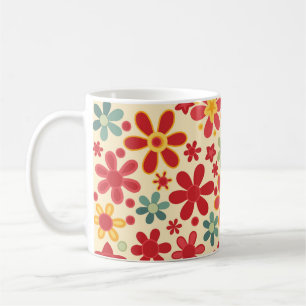 Retro. Bloemmotieven Koffiemok