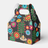 Retro, bloempatroon bedankdoosjes (Voorkant Zijde)