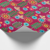 Retro, bloempatroon cadeaupapier (Hoek)