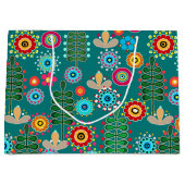 Retro, bloempatroon groot cadeauzakje (Voorkant)