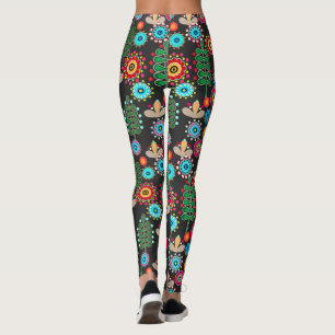 Retro, bloempatroon leggings