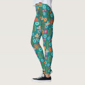 Retro, bloempatroon leggings (Links)