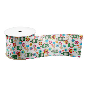 Retro, bloempatroon lint