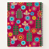 Retro, bloempatroon notitieboek (Achterkant)