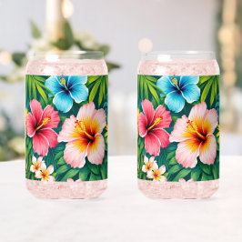 Retro Bloempatroon Ontwerp Blikvorm Glas