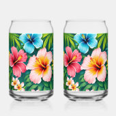 Retro Bloempatroon Ontwerp Blikvorm Glas (Voorkant)