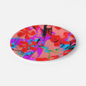 retro bloemroze papieren bordje (Gekanteld)