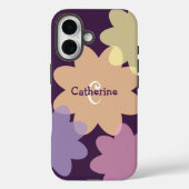 Retro bloemvormen Groovy Monogrammed Case-Mate iPhone Case (Achterkant)