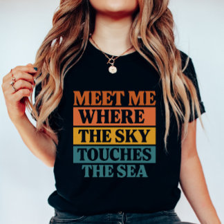 Retro Blok “De Lucht Raakt de Zee”, Zomer Vakantie T-shirt
