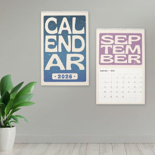 Retro Blokletter Muurkalender, Minimalistische 202 Kalender