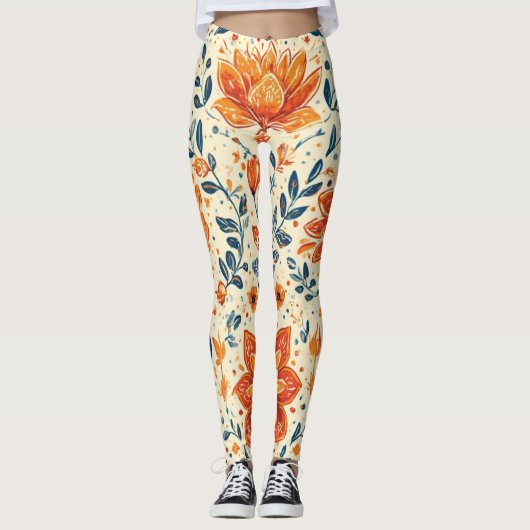 Retro Bloom Burst - Leggings (Voorkant)