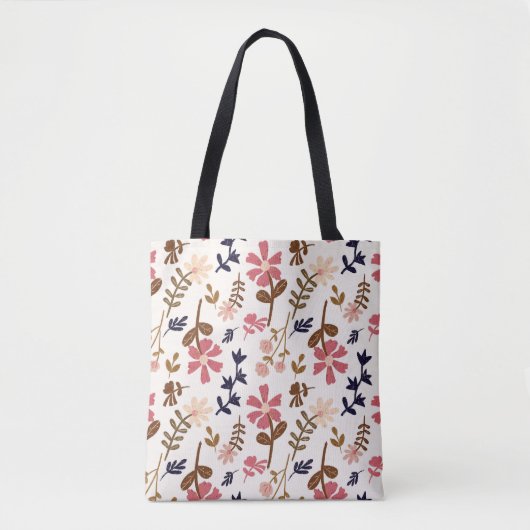 Retro Bloom Floral Pattern Draagtas (Voorkant)