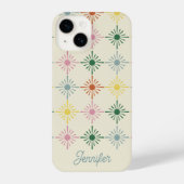 Retro Bloom Geometric Floral Print Specialized iPhone Hoesje (Achterkant)
