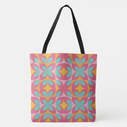 Retro Bloom Mozaïek Draagtas (Voorkant)