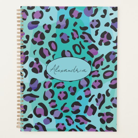 Retro Blue and Purple Leopard Print (Devant)