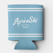 Retro Blue Apres Ski Custom Ski Resort & Jaar Blikjeskoeler (Achterkant)