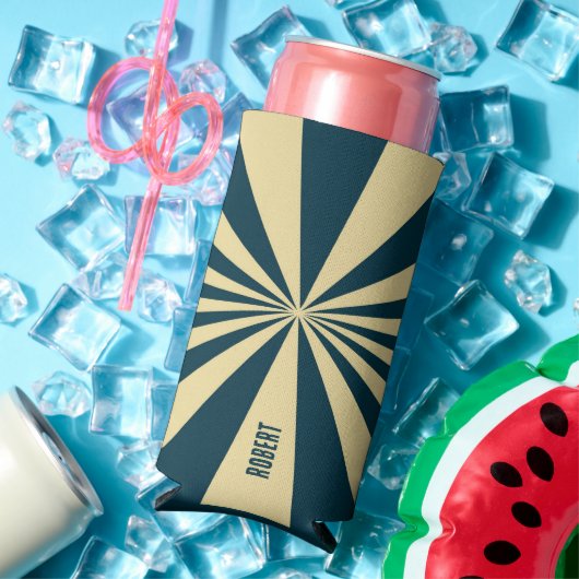 Retro Blue &Beige Stripes  Script Minimalist Name (Insitu Zomer)