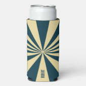 Retro Blue &Beige Stripes  Script Minimalist Name (Seltzer Voorkant)