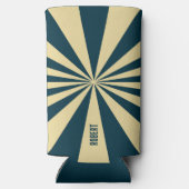 Retro Blue &Beige Stripes  Script Minimalist Name (Achterkant)