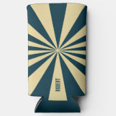 Retro Blue &Beige Stripes  Script Minimalist Name (Voorkant)