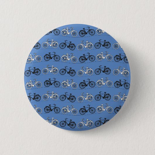 Retro Blue Bicycle Patroon Ronde Button 5,7 Cm (Voorkant)