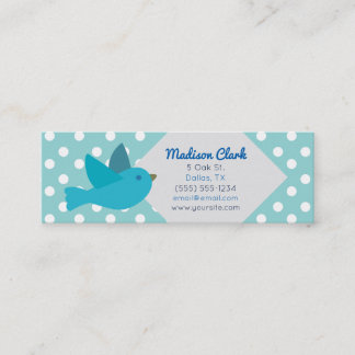 Retro Blue Bird met Polka Dots Visitekaartjes