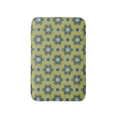 Retro Blue & Black Daisies op Green Floral Pattern Badmat (Voorkant Verticaal)