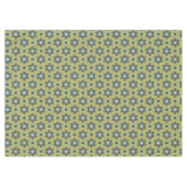 Retro Blue & Black Daisies op Green Floral Pattern Tafelkleed (Voorkant (Horizontaal))