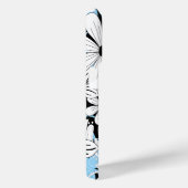 Retro Blue Black en White Floral Pattern Case-Mate iPhone Case (Achterkant / Rechts)