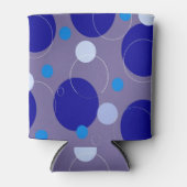 Retro Blue Circles & Ovalen Royal Periwinkle Aqua Blikjeskoeler (Voorkant)