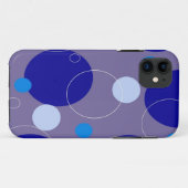 Retro Blue Circles & Ovalen Royal Periwinkle Aqua Case-Mate iPhone Case (Achterkant (horizontaal))