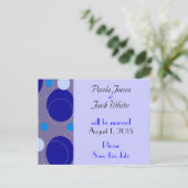 Retro Blue Circles & Ovalen Royal Save the Date Aankondigingskaart (Staand voorkant)