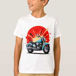 Retro Blue Cruiser – Pop‑Art Motorcycle T-Shirt