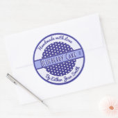 Retro Blue Custom Text Label met poolpunten (Envelop)