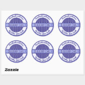 Retro Blue Custom Text Label met poolpunten (Vel)