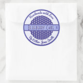 Retro Blue Custom Text Label met poolpunten (Tas)