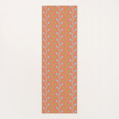 Retro Blue- en groene wijnstokken op Oranje Floral Yogamat (Achterkant)
