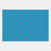 Retro Blue en Paarse Gingham Pset Pattern Inpakpapier Vel (Voorkant)