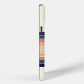 Retro Blue en Peach "Surfboard" gestreept Case-Mate iPhone Case (Achterkant / Rechts)