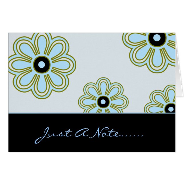 Retro Blue Flowers (Voorkant Horizontaal)