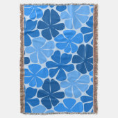 Retro Blue Flowers - abstracte charme Deken (Voorkant Verticaal)