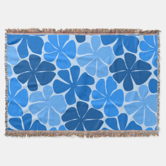 Retro Blue Flowers - abstracte charme Deken