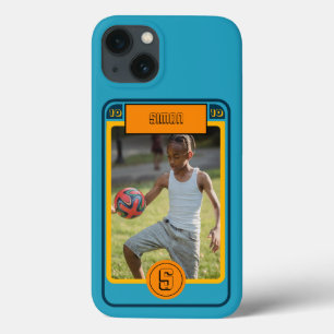 Retro Blue Football Kaart geïnspireerd iPhone 13 Hoesje