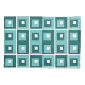 Retro Blue Geometric Squares Pattern Kussensloop (Achterkant-Links)