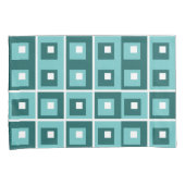 Retro Blue Geometric Squares Pattern Kussensloop (Voorkant-Rechts)