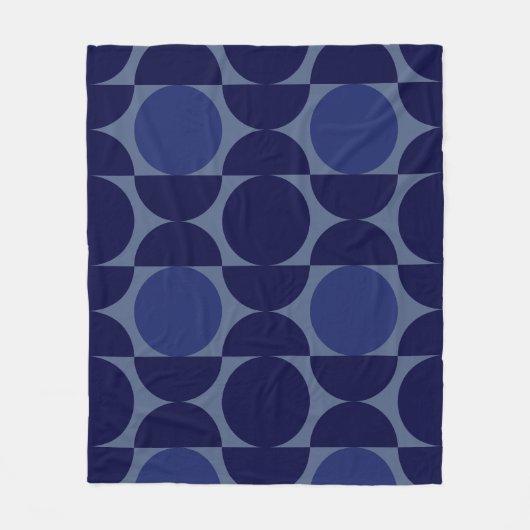Retro Blue geometrisch Fleece Deken (Voorkant)