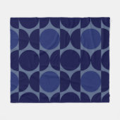 Retro Blue geometrisch Fleece Deken (Voorkant (Horizontaal))