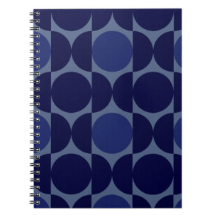 Retro Blue geometrisch Notitieboek