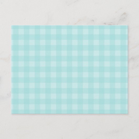 Retro Blue Gingham Checkered Pattern Achtergrond Briefkaart (Voorkant)